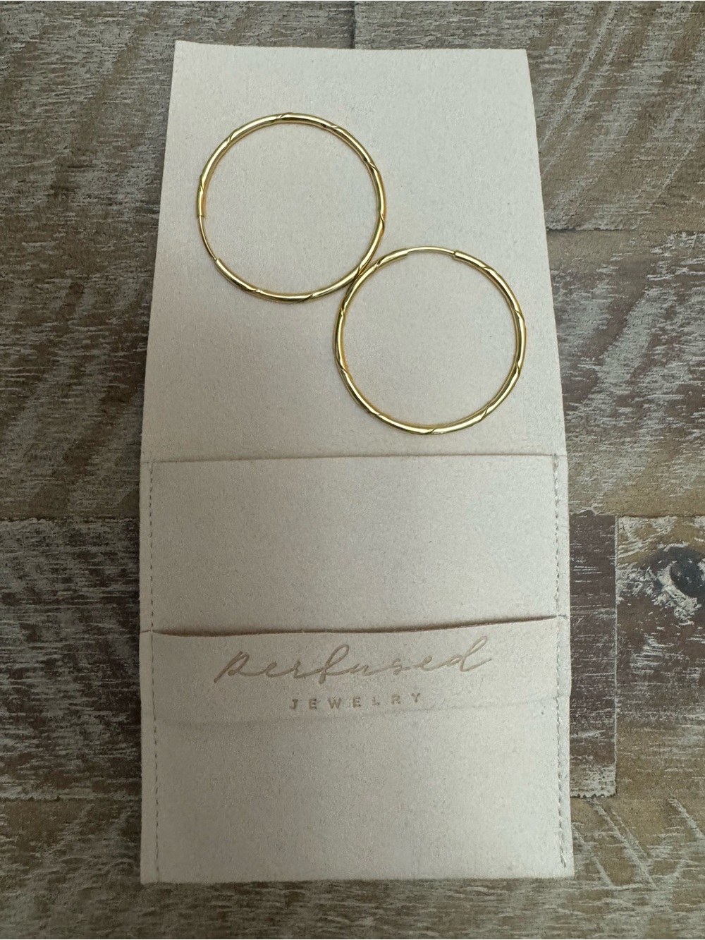 Perfused Jewelry Textured Gold Hoop Earrings for Women - New in jewelry sleeve